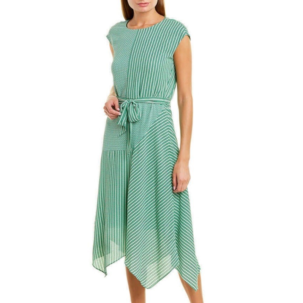 Vince camuto daybreak f1 emerald green leaf dress 10